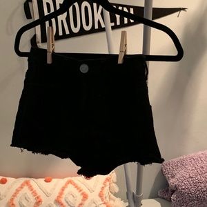 Black Denim Shorts